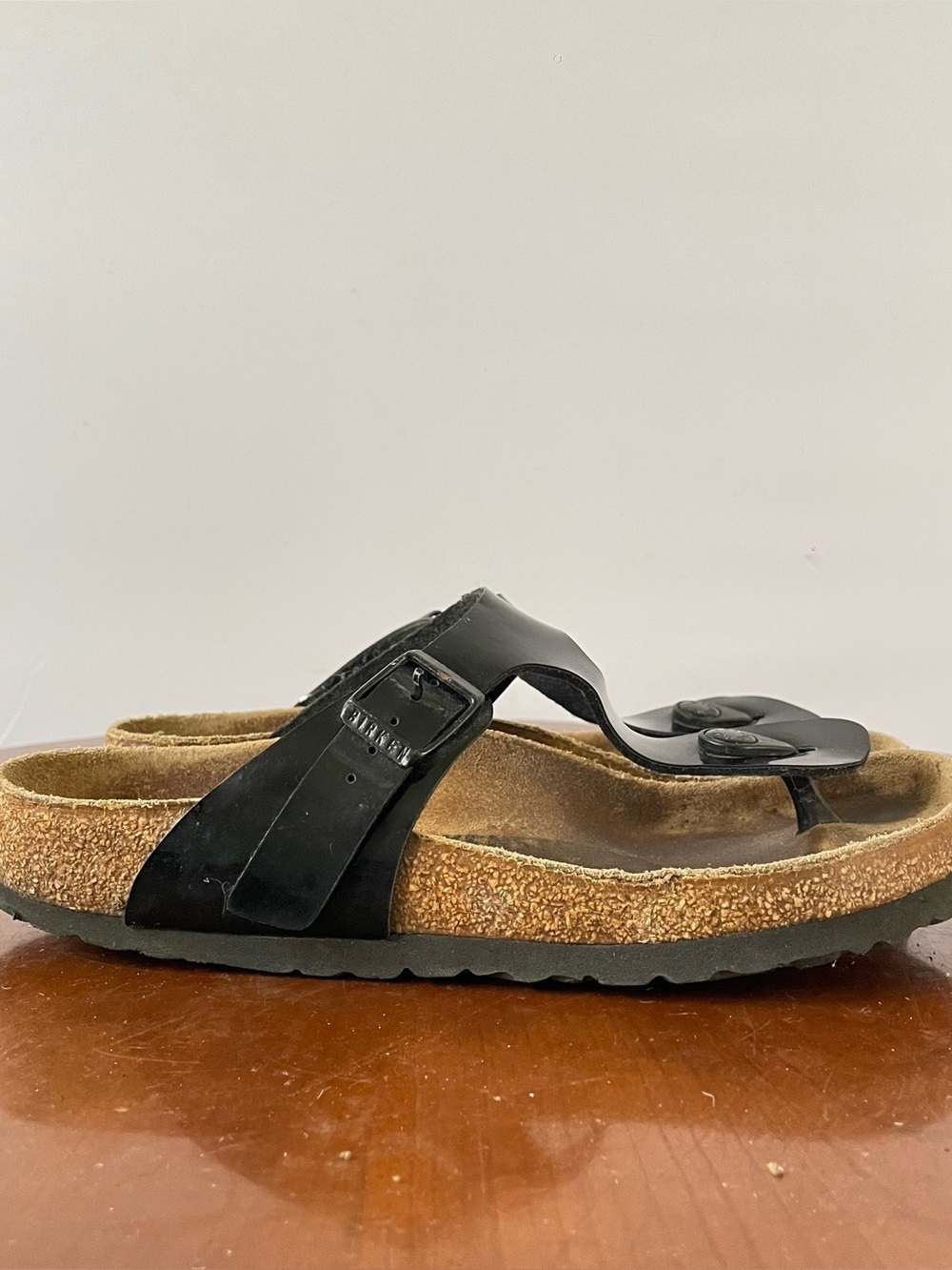 Birkenstock Gizeh Black Patent Leather Thong Sandals | EU 37